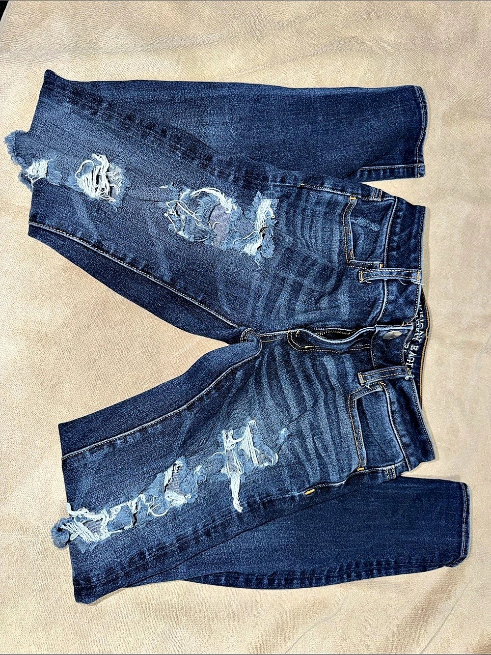 American Eagle Outfitters Jegging Distressed Blue Skinny Jeans Size 0